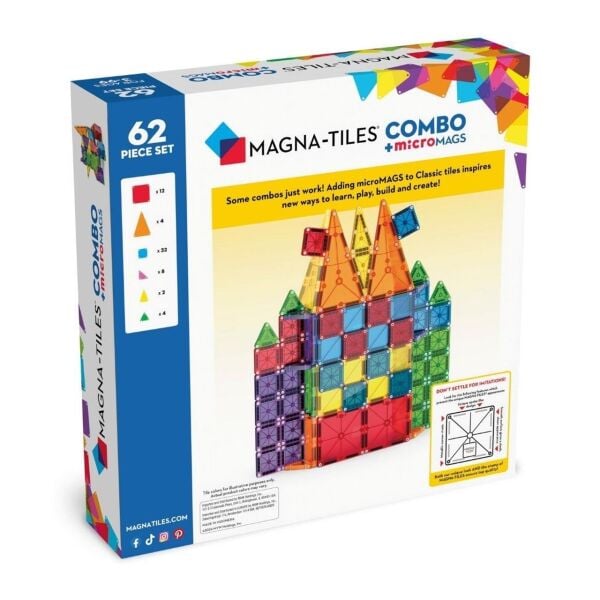 Magna Tiles Combo + Micromags 62 Parça