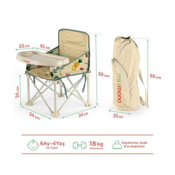 Minimono Plus Portatif Katlanabilir Mama Sandalyes