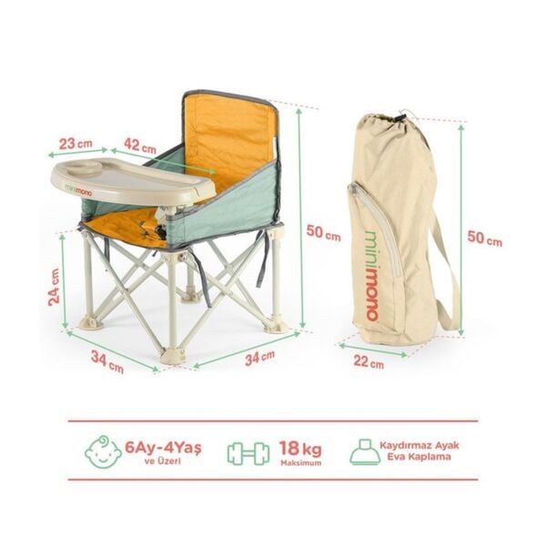 Minimono Plus Portatif Katlanabilir Mama Sandalyes
