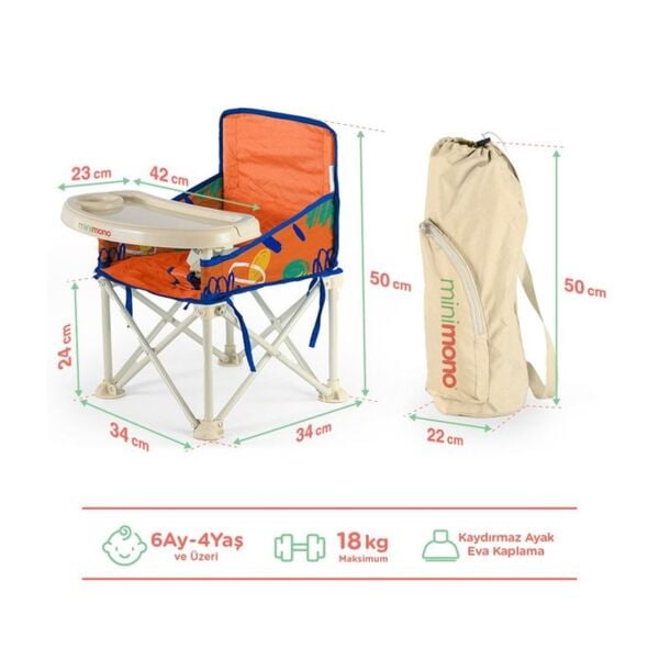 Minimono Plus Portatif Katlanabilir Mama Sandalyes