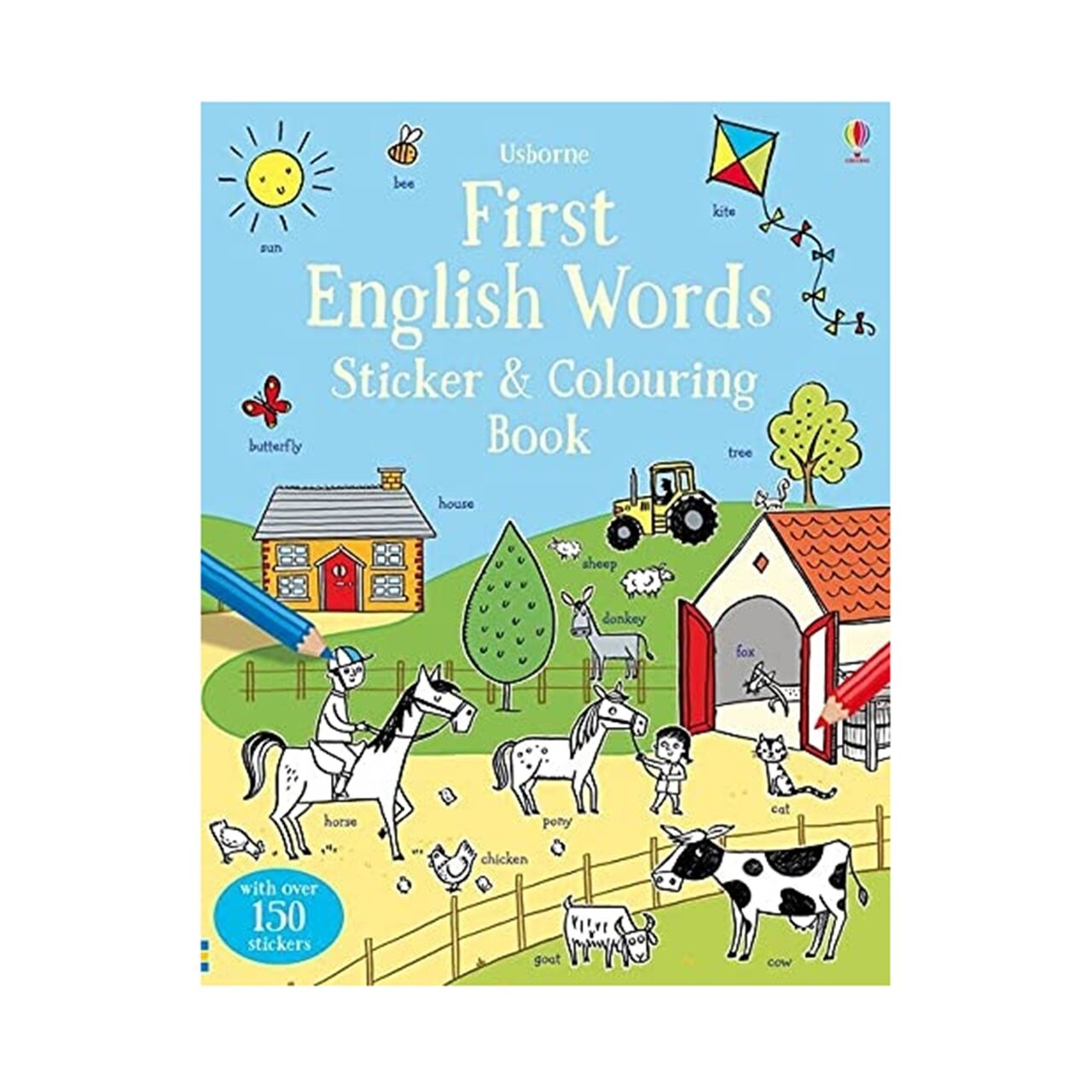 First English Words Sticker Colouring