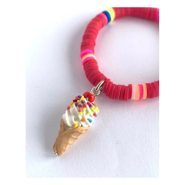 Polimer Boncuklu Bileklik - Rainbow Dondurma