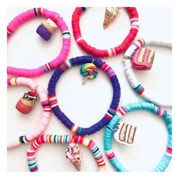 Polimer Boncuklu Bileklik - Rainbow Dondurma