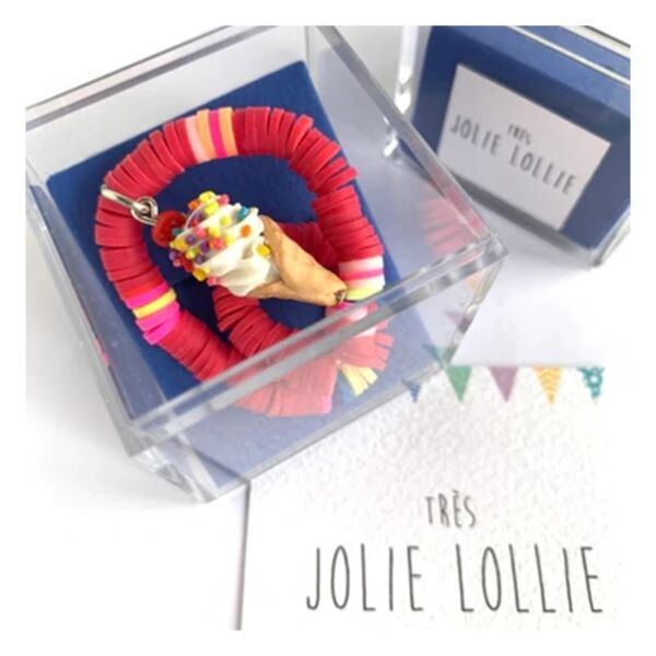 Polimer Boncuklu Bileklik - Rainbow Dondurma