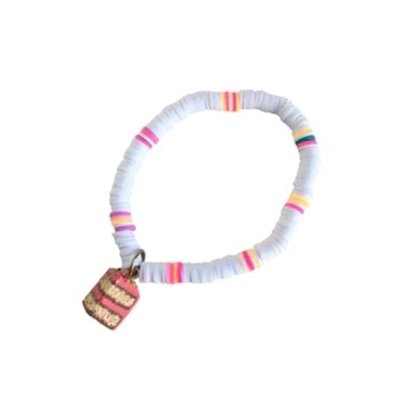 Polimer Boncuklu Bileklik - Pembe Pasta 