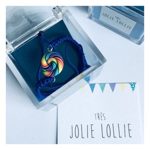 Rainbow Lollipop Bileklik - Lacivert 