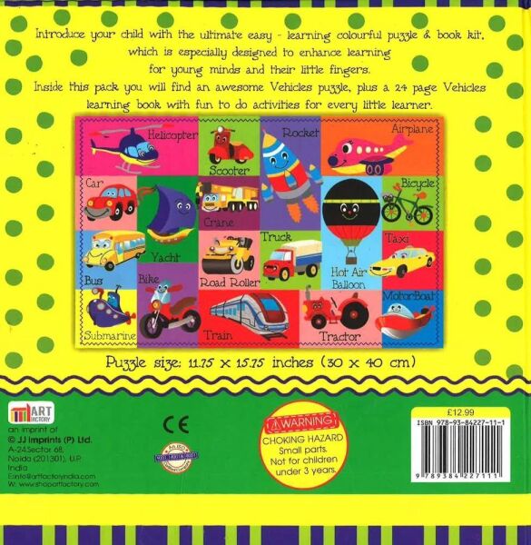 Vehicles - Puzzle And Book Kit