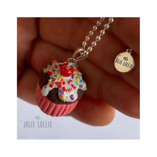 Cupcake Gümüş Kolye