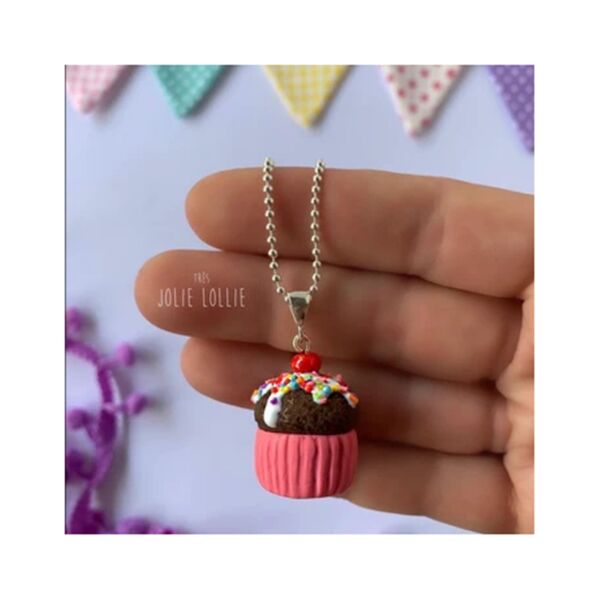 Cupcake Gümüş Kolye