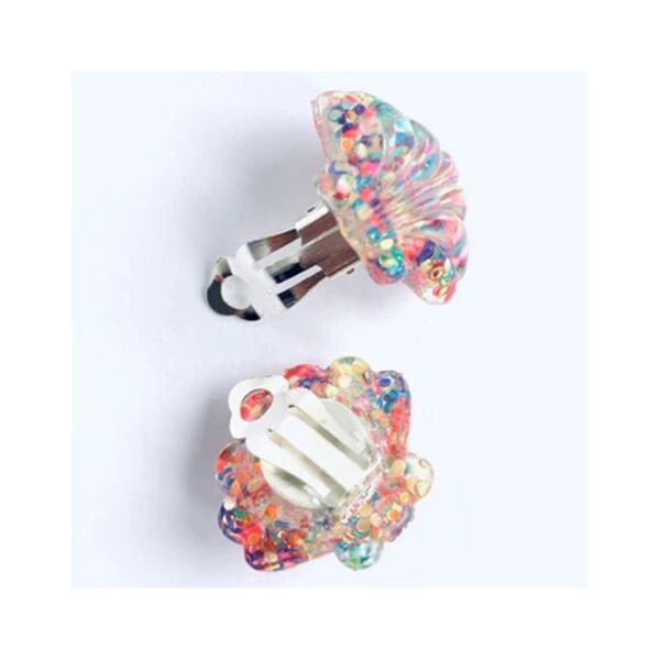 Simli Deniz Kabuğu Klips Küpe